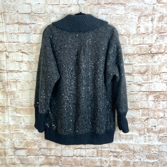 Diane Von Furstenberg Zayde Sweater Sequin Coat Size Small - Picture 11 of 11